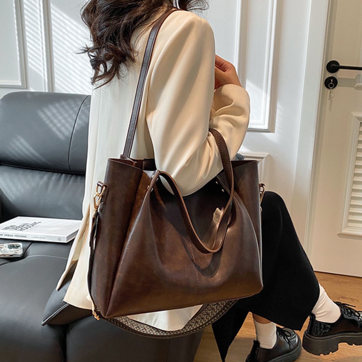 Leather Large Tote Bag